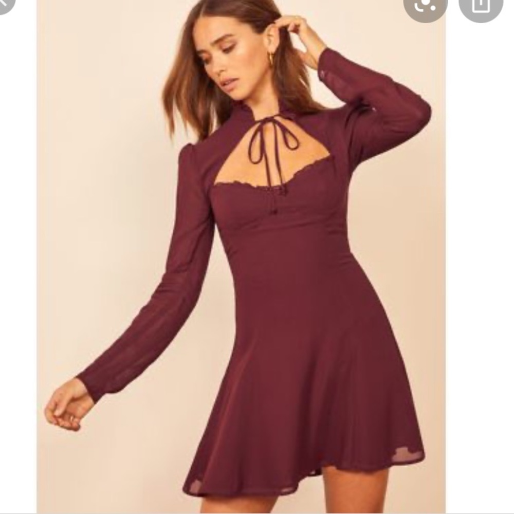 Reformation Vivianne dress plum size 2